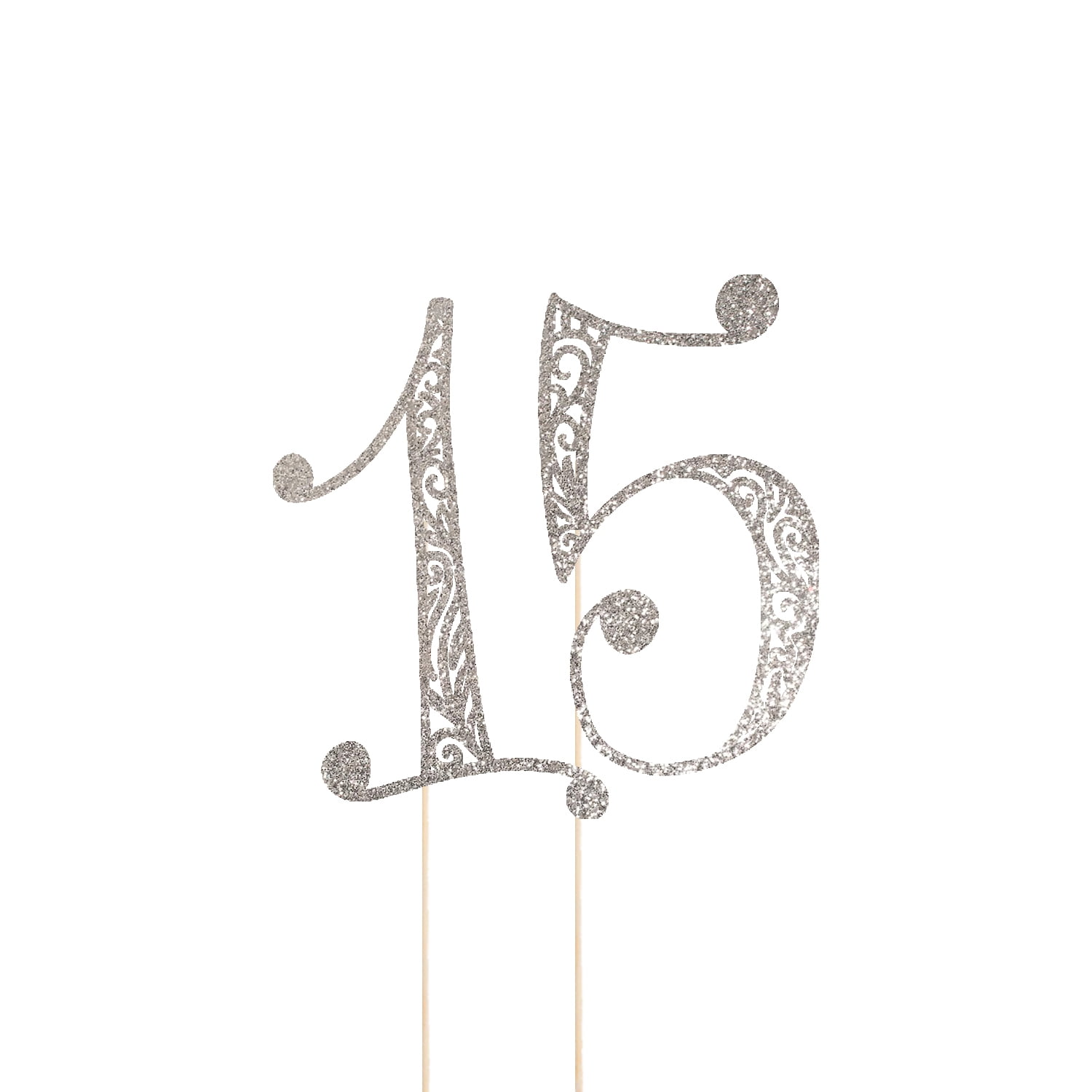 15 Cake Topper Prime Glitter Cardstock Set of 2pcs
