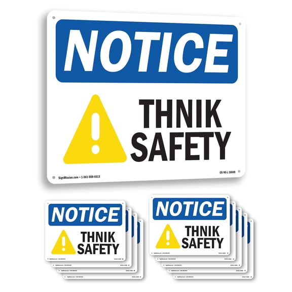 Think Safety OSHA Notice Rigid Plastic Sign 24 Inch x 18 Inch - 10 Pack