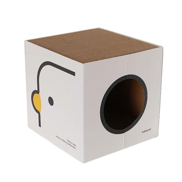 Casa de cartón para gatos, cueva para esconderse, rascador interactivo para gatos, cama de salón para gatos de interior, animales pequeños, juguete pa 32cmx32cmx32cm