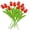 Red, variant on Pink Faux Tulips Flowers Soft Touch Artificial Tulips for Home Wedding Floral Arrangement Mini Singles Plastic Flower Decor