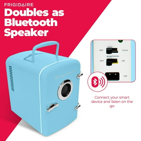 Frigidaire - 6 Can Mini Fridge / Bluetooth Speaker - Blue