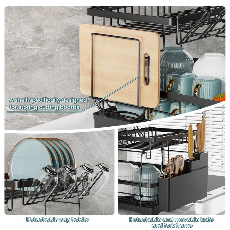 Yeabett 2-Tier Stainless Steel Dish Drying Rack photo 7