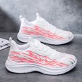 thumbnail image 2 of Men's White Red Gradient Mesh Lightweight Lace Up Casual Running Sneakers, Breathable Non-Slip Wide Toe Gym Outdoor Walking Trainers, 2 of 8