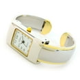 thumbnail image 2 of 2Tone Small Size Rectangle Case Easy to Read Women's Bangle Cuff Watch, 2 of 3