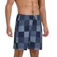 thumbnail image 2 of Gaeub Blue Gingham Buffalo Check Printed Men's Short Pajama Pants, Lightweight Lounge & Sleep Bottoms Keep You Cool - X-Large, 2 of 9