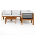 thumbnail image 3 of vidaXL 6 Piece Patio Lounge Set with Cushions Cream Solid Acacia Wood, 3 of 12