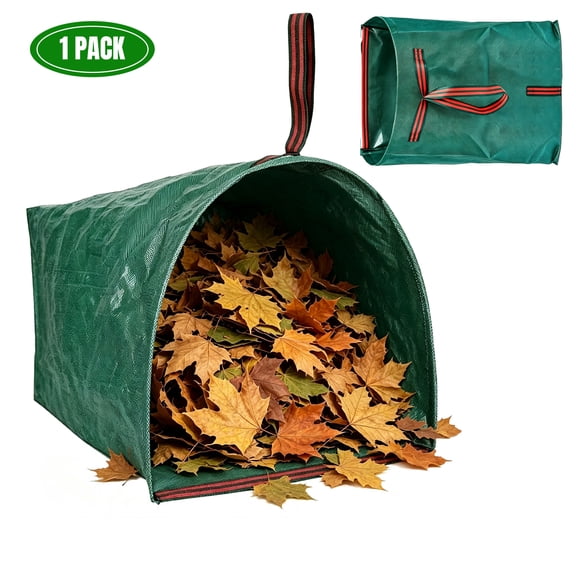 Kimwason 72 Gallon Dustpan Style Garden Leaf Bag, Reusable Yard Waste Bag with Handle for Leaves, Grass Clippings and Lawn Debris