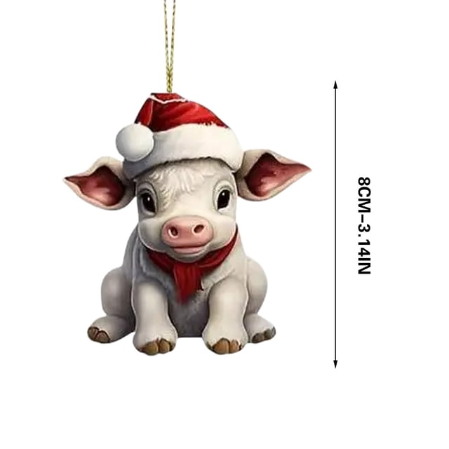 Decoración navideña personalizada, regalo de vaca, adornos colgantes para árbol de Navidad