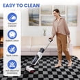 thumbnail image 2 of CozyDesg Shag Area Rugs,5'x8' Soft Fluffy Floor Rugs Checkered Carpet，Washable Area Rugs for Living Room Bedroom Decor,Black & Grey, 2 of 8
