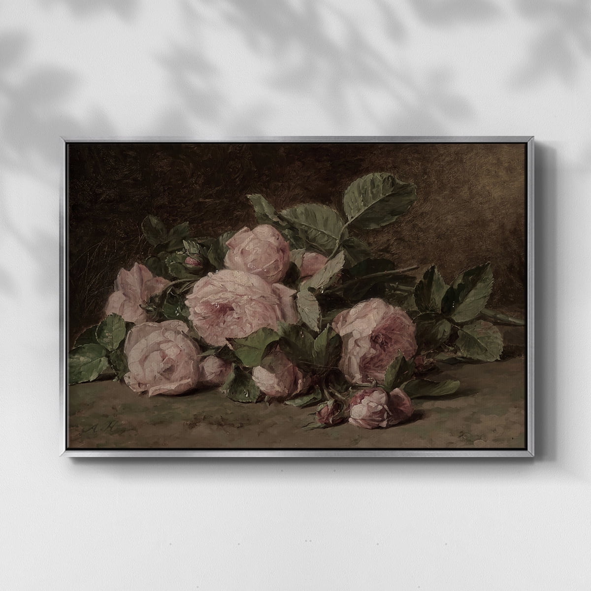 Vintage Botanical Print-XLI By Wexford Home Framed in Silver Wood Gallery Wrapped Canvas 17 in. x 25 in.