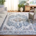 thumbnail image 3 of SAFAVIEH Baltimore Tamara Medallion Polyester Machine Washable Area Rug, Light Gray/Blue, 9' x 12', 3 of 12