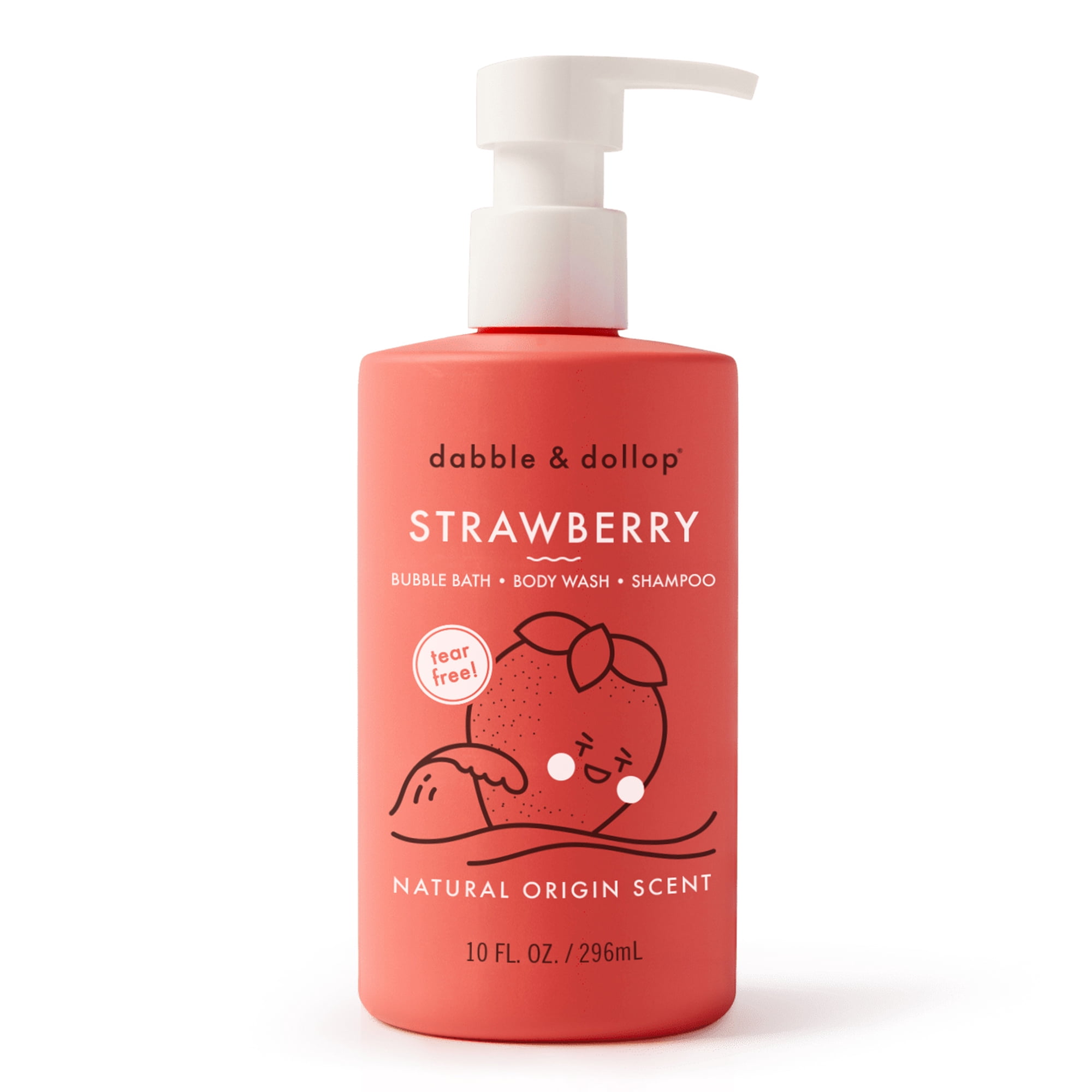 Dabble & Dollop Strawberry 3-in-1 Shampoo, Body Wash & Bubble Bath, 10 fl oz