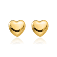 thumbnail image 3 of 14K Solid Yellow Gold Heart Post Stud Earrings, 3 of 10