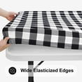 thumbnail image 2 of decorUhome Fitted Checkered Tablecloth, Vinyl Rectangular Table Cloth for 30"×72"in(90"×197"cm) Tables, Waterproof Buffalo Plaid Table Cover, Black and White, 2 of 8