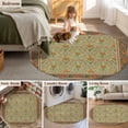thumbnail image 5 of Small Round Rug 3Ft Washable Non-Slip, Boho Geometric Abstract Floral Circle Area Rugs for Living Room Bedroom, Vintage Ethnic Flower Textured Indoor Floor Mats Carpet Runner for Home Decor, 5 of 8