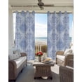 thumbnail image 6 of Blue Boho Floral Blackout Curtains for Bedroom Living Room Darkening Curtains 63 Inches Long Vintage Ethnic Tribe Abstract Art Window Curtain 2 Panels Set Window Treatment Grommet Drapes 42"x63", 6 of 9