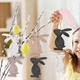 thumbnail image 5 of 6 Pieces Easter Wooden Bunny Decorations, Easter Bunny Pendant, Wooden Easter Decorations, Easter Wooden Ornaments, for Decoration and Gifts 26-27s, 5 of 5