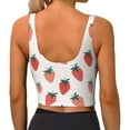 thumbnail image 3 of Haiem Hand Drawn Strawberry Pattern Womens Sports Bra - U Neck Padded Low Impact Yoga Bra Workout Crop Top Gym Moisture-Wicking Workout Vest -X-Large, 3 of 9