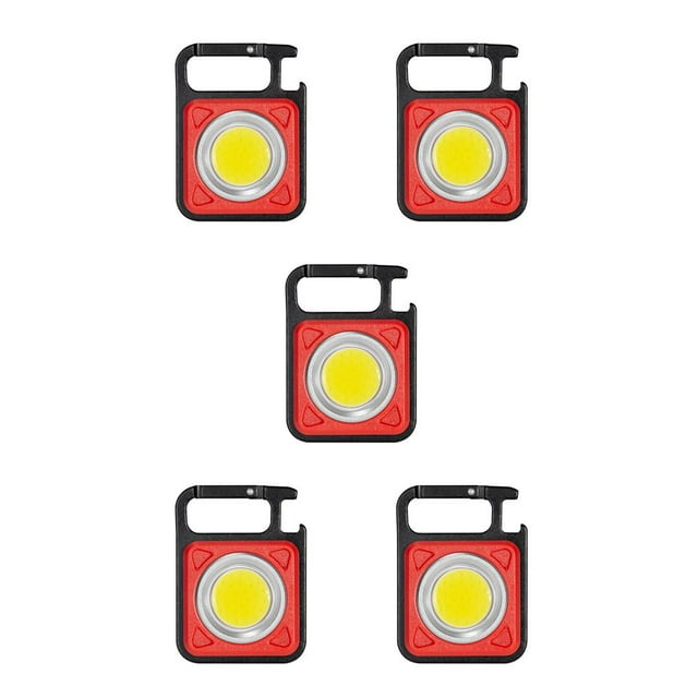 Shengyu Camping Flashlight Adjustable Lights Keychain Work Lamps Life Waterproof Portable Torch Outdoor Climbing Backpacking Red 5Set
