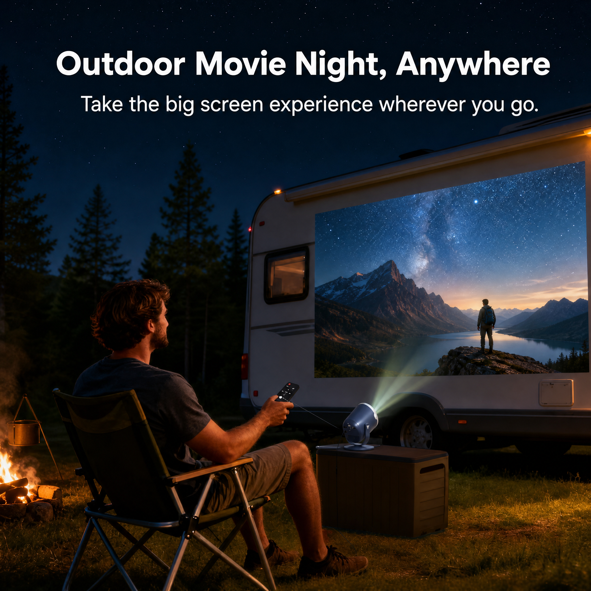 Vamvo Mini Projector WiFi Bluetooth 240° Rotating photo 4