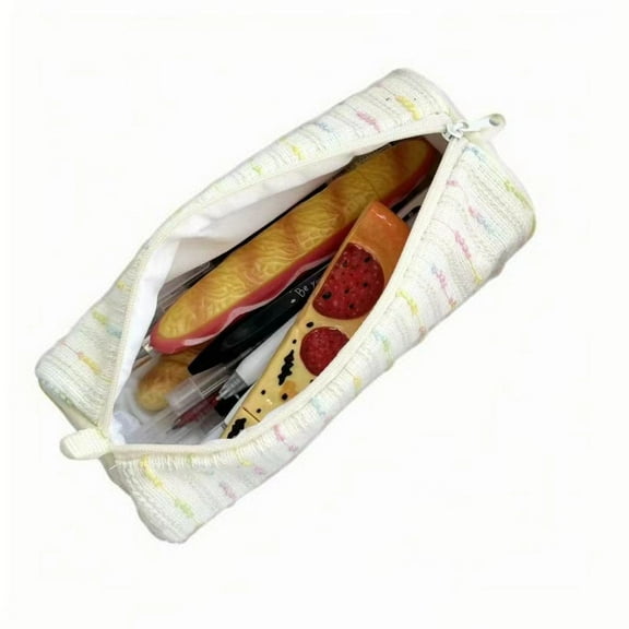 Cute Pencil Case for Pencil Pouch Pen Pencil Box Bag Holder for Students(white)