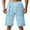 Light Blue, variant on BLCHUNen Mens Summer Beach Shorts Drawstring Elastic Waist Breathable Casual Shorts with Pockets