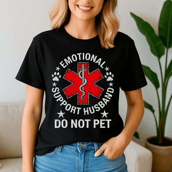 Emotional Support Husband Funny T-Shirt – Do Not Pet Shirt, Husband Gift, Father Day Tee