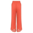 thumbnail image 4 of Jxximdong Pants for Women Summer New Women's Casual Loose Fitting Waist And Ankle Patchwork Lace Cotton And Linen Pants Orange XXL Trousers, 4 of 5