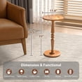 thumbnail image 3 of Round Side Table for Small Spaces - Small Accent End Table Nightstand with Solid Wood Top & Pedestal Leg - Modern Drink Table for Livingroom, Bedroom, Corners, Office, Mid-Century Round End Tables, 3 of 9