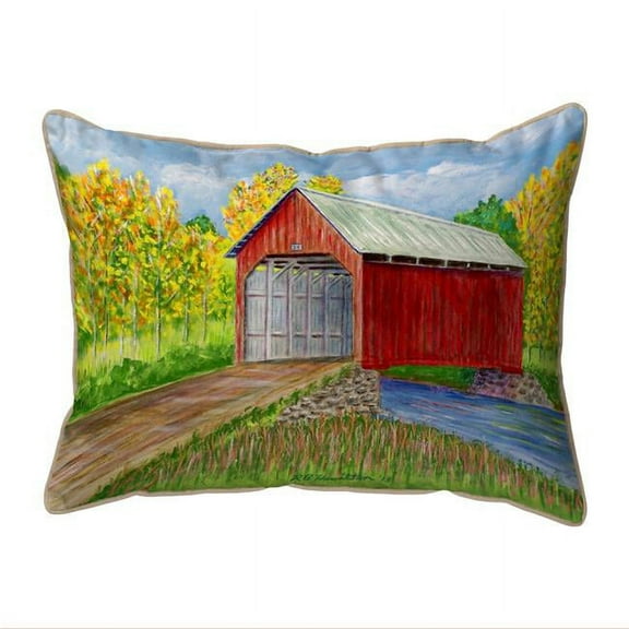 Betsy Drake ZP028 20 x 24 in. Dicks Covered Bridge Extra Large Zippered Pillow