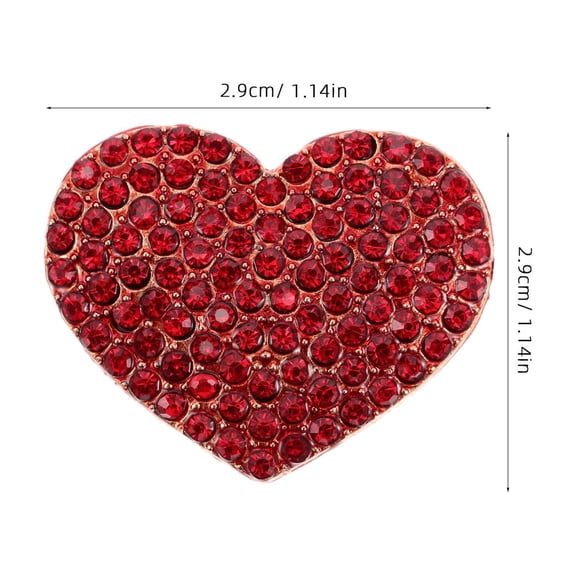 LOLIPPYY Set of 5 Red Rhinestone Heart Pins Elegant Brooches for Valentine's Day Wedding Bridesmaids Bridal Jewelry Accessories