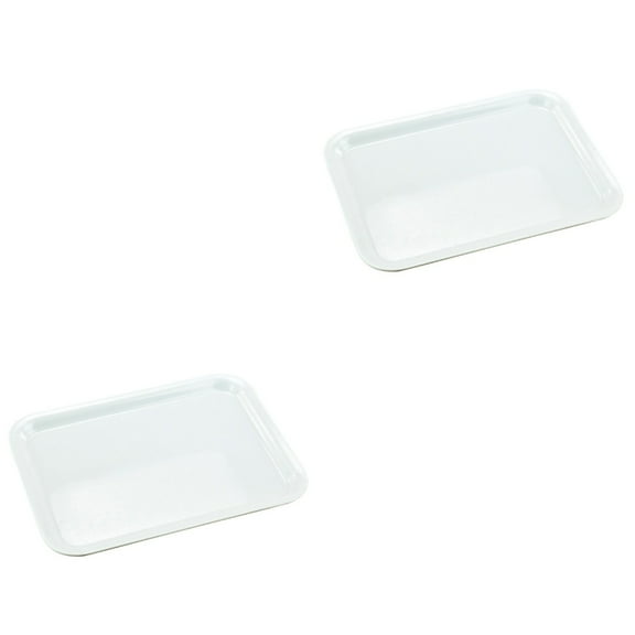 Raindrops 2pcs White Plastic Serving Tray Rectangular Serving Platter Food Tray Party Supplies Plates (Small Size)