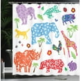 thumbnail image 4 of Ambesonne African Shower Curtain, Wild Animals Floral, 69"Wx75"L, Multi, 4 of 5