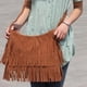thumbnail image 3 of Bolso bandolera con flecos, bolso bandolera con borlas, bolso estilo western con flecos., 3 of 8