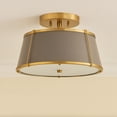 thumbnail image 4 of 4893LDB Hinkley Lighting Clarke - 24W 2 LED Medium Semi-Flush Mount-9.5 Inches Tall and 15 Inches Wide-Lacquered Dark Brass/Dark Matte Grey Finish, 4 of 10