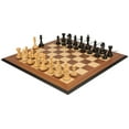thumbnail image 4 of Fierce Knight Staunton Chess Set Ebonized & Boxwood Pieces with Walnut & Maple Molded Edge Board - 3" King, 4 of 7