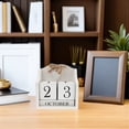 thumbnail image 4 of BESTYASH 2Pcs Wooden Block Calendar Elegant European Design Perpetual Calendar for Desk, 4 of 7