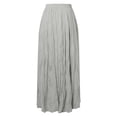 thumbnail image 5 of MIXUE Skirts For Women Summer Solid Color Pleated Elastic High Waist A Line Elegant Maxi Skirt Streetwear,Gray,S, 5 of 5