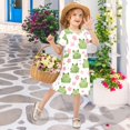 thumbnail image 6 of Frog Pink Flower Pattern Girls Short Sleeve Dress A Line Sun Protection Breathable Comfort Sundress 7-8T, 6 of 8