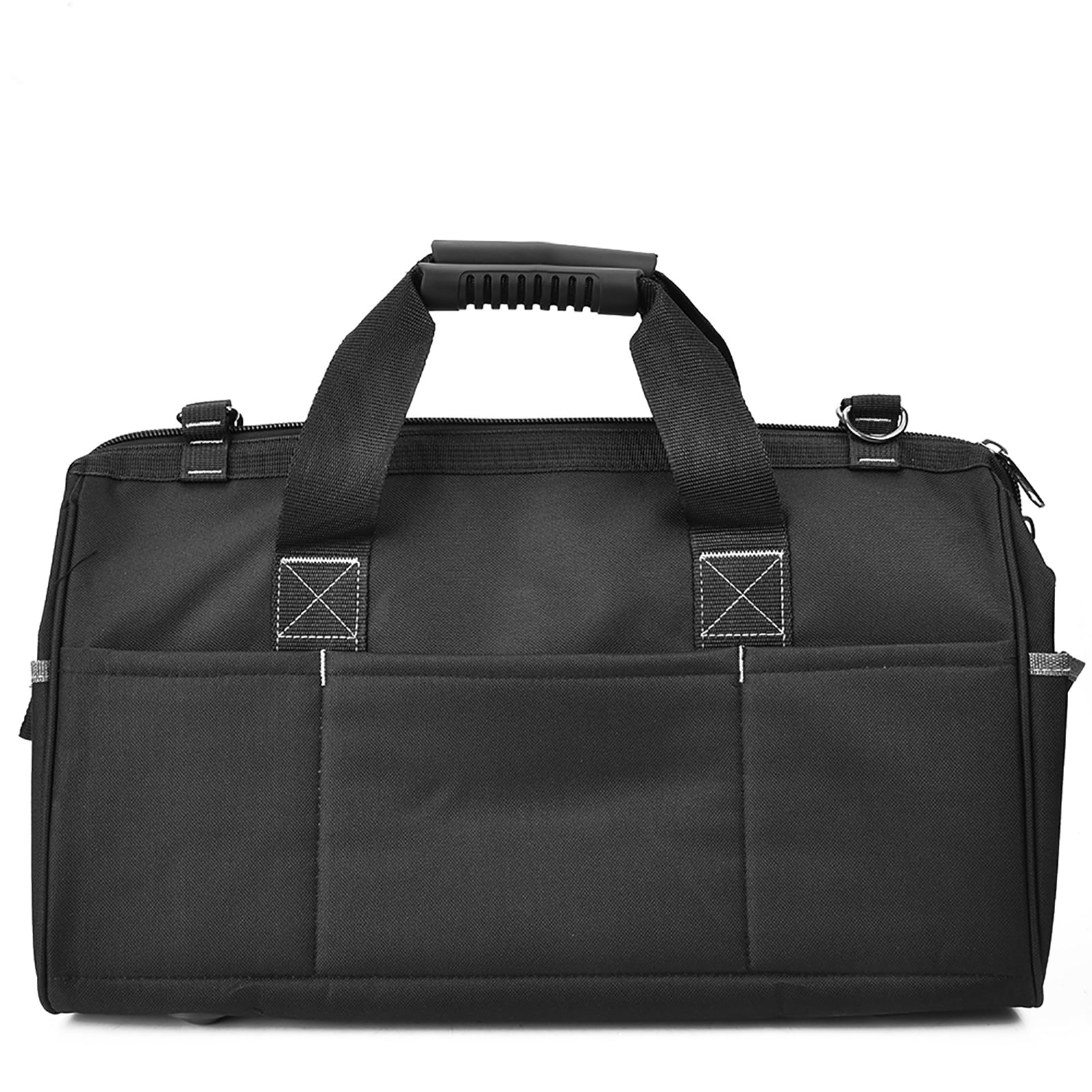 19in Oxford Cloth Tool Bag Gray Wear Resistant Hardware Storage Case with Shoulder Strap,Black