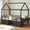 Black, variant on Plonmago Twin Size Metal Bed Frame with 6 Drawers,House Shape Bed with Globe String Lights Plug in,Safety Guardrail & Inclined Ladder,No Box Sping Needed,White Low Loft Bed