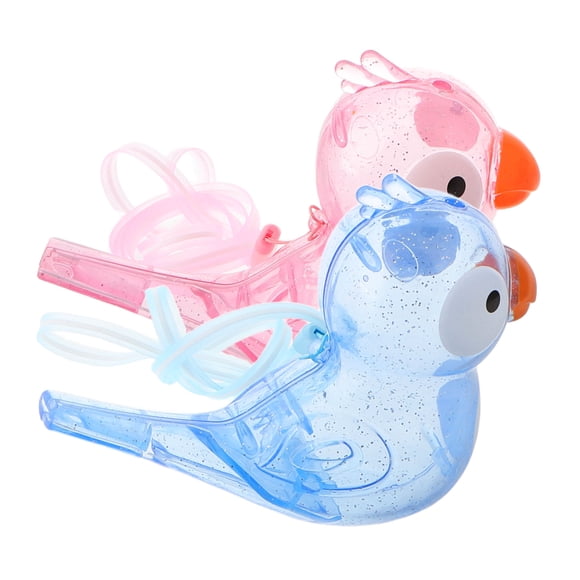 Phenofice 2 Pcs Sifflet à Oiseaux en Plastique Musical Transparent en Forme de Sifflet pour Fête en Plein Air et Voyage