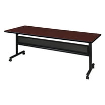 Regency Kobe 72 x 30 in. Flip-Top Training Nesting Table with Modesty Panel- Mahogany