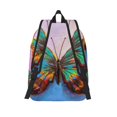 thumbnail image 2 of Lsque Oil Painting Beautiful Butterfly Pattern Canvas Daypack, Durable Backpack, High-quality Versatile Backpack,Vintage Compact Backpack-Small, 2 of 6