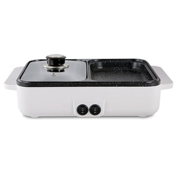 PENGXIANG Electric Grill Pan 2 Speed Household Multifunctional Small 2L Hot Pot Barbecue One Pot 1200W High Power Dormitory Mini Barbecue Machine
