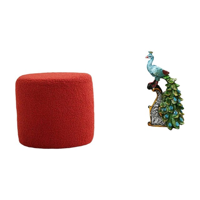 Escabel,Reposapiés pequeño,taburete otomano,sofá,taburete de té,Reposapiés Cubo Taburete Taburete para Dormitorio Baño,Figura de escritorio,Estante de estatua de pavo real para