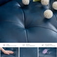 thumbnail image 3 of LAZZO 62" Loveseat Sofa, Tufted Couch with USB Ports and Cupholders for Living Room, Office and Bedroom, Blue, 3 of 9
