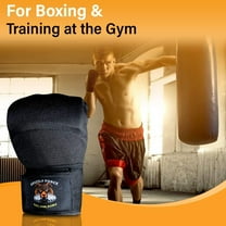 Padded Inner Gel Speed Wraps / Boxing Training Gloves / Muay Thai / Kickboxing Gloves / Hand Wrap / Wrist Wrap / Lifting Straps, Black