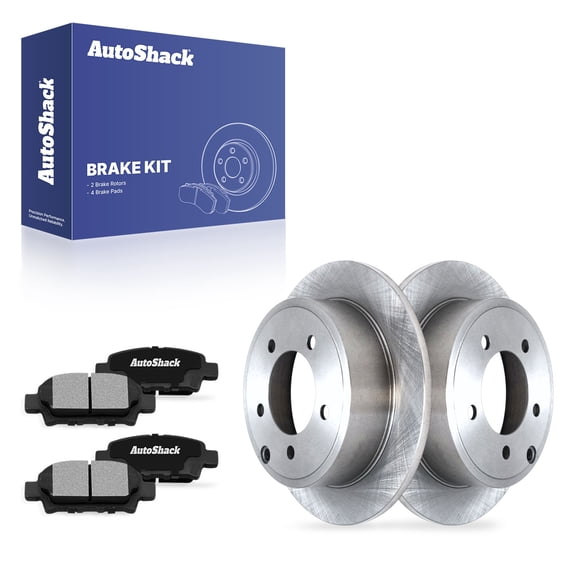 AutoShack Rear Brake Rotors & Ceramic Pads for Jeep & Dodge, Patriot 2007-2017 Compass 2007-2017 Avenger 2008-2014, FWD AWD 4WD L4 2.0L 2.4L V6 2.7L 3.5L 3.6L - 10.31" (262 mm), 5-Lug