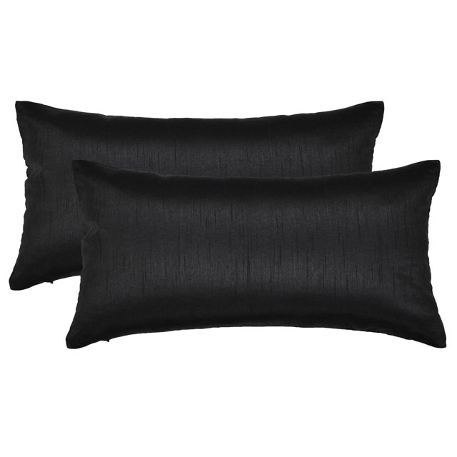Aiking Home 12x24 Inches Faux Silk Rectangular Throw Pillow Cover